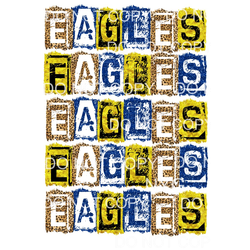 Eagle Block blue and yellow # 942 Sublimation transfers -