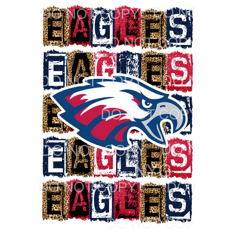 EAGLES BLOCK RED AND NAVY # 491 Sublimation transfers - Heat