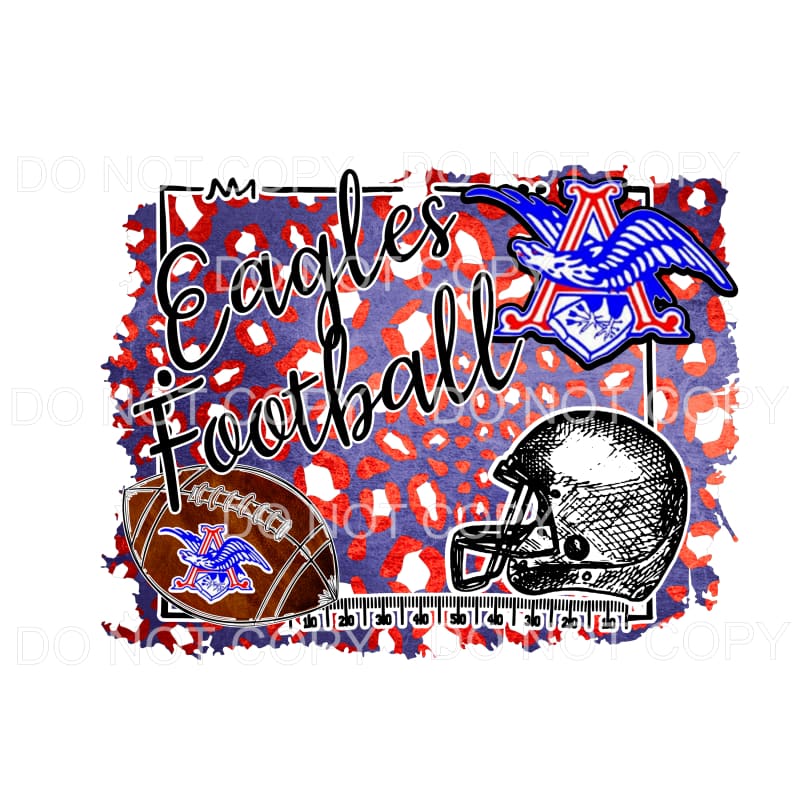 Eagles football Red and Blue Leopard Sublimation transfers -