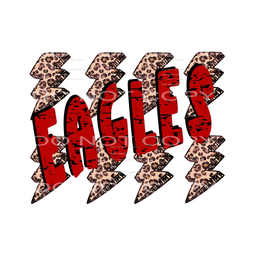 Eagles Red Lightning Bolt # 8109 Sublimation transfers -