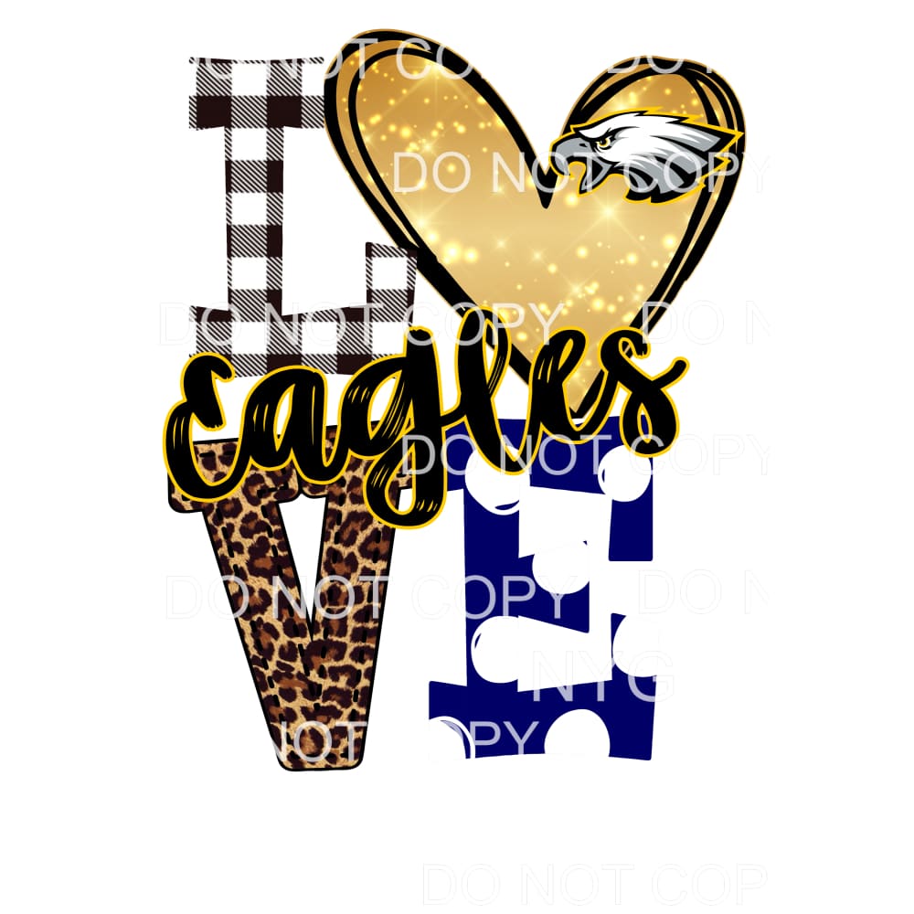 eagles yellow and blue eagles love polka dot # 9993