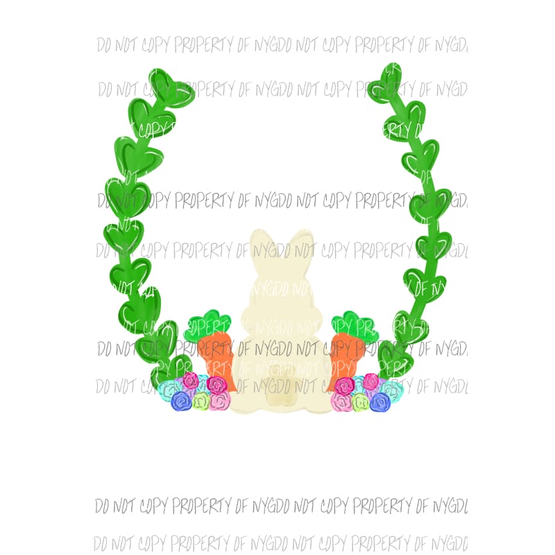 Easter design rabbit carrot eggs pastels watercolor Sublimation transfers Heat Transfer