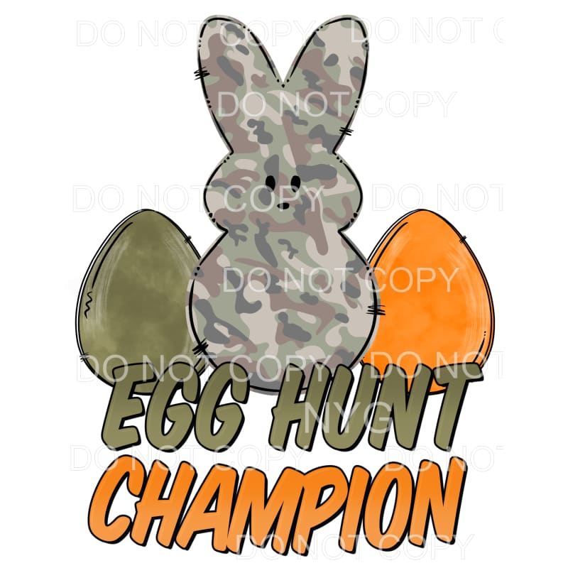Egg Hunt Champion Camo Peeps Bunny Sublimation transfers -