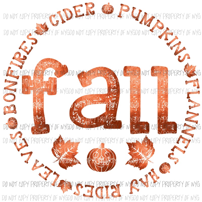 Fall bonfires cider hay rides etc 2 orange Sublimation transfers Heat Transfer