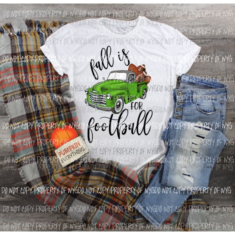 Fall is for Football Truck Green Sublimation transfers Heat Transfer
