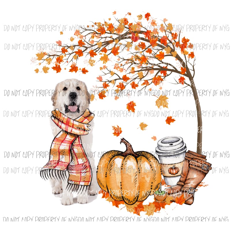 Fall tree dog boots pumpkin coffee cup Sublimation transfers Heat Transfer