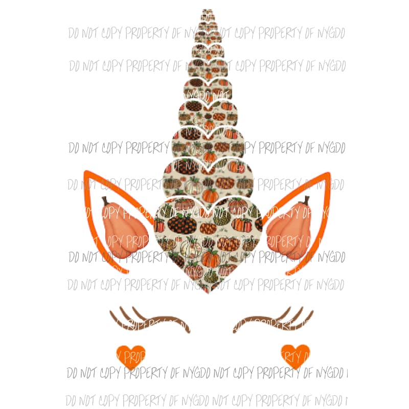 Fall Unicorn Sublimation transfers Heat Transfer