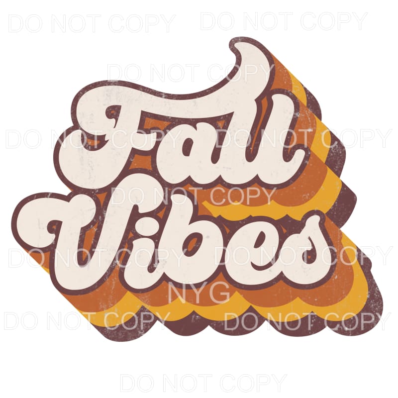 Fall Vibes Distressed Retro Brown Yellow #823 Sublimation