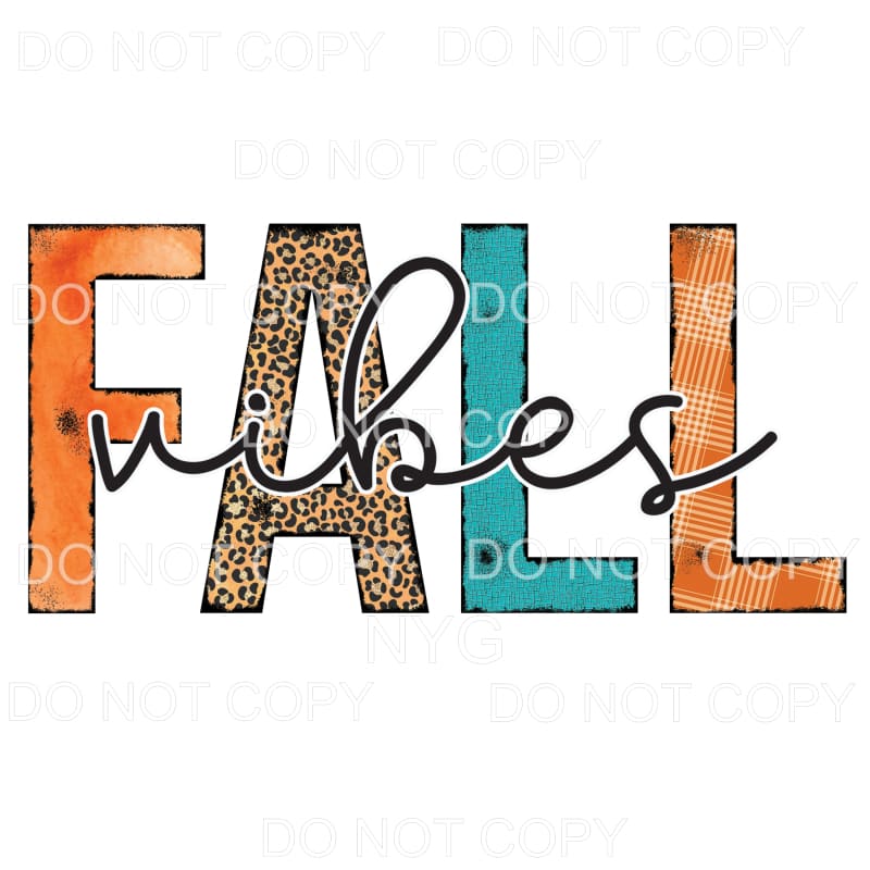 Fall Vibes Orange Leopard Plaid Teal Distressed #821