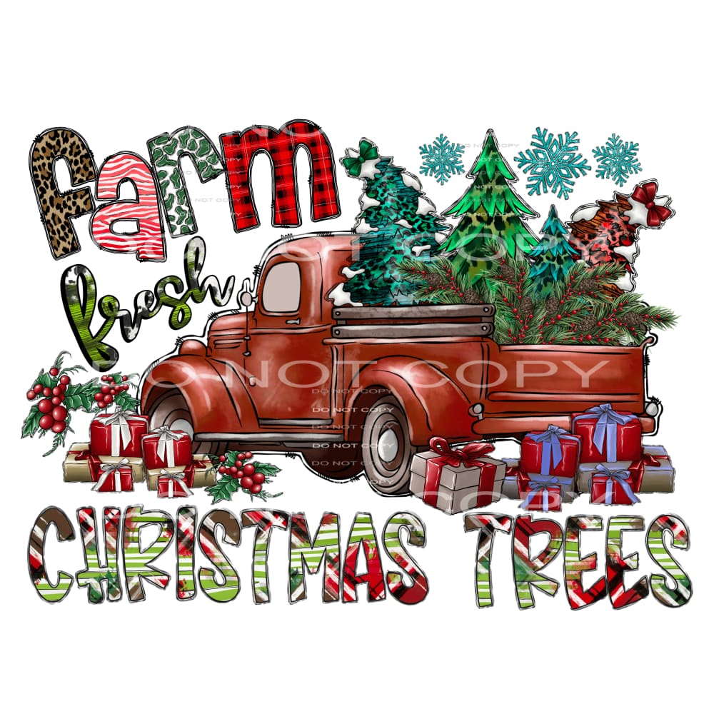 Farm Fresh trees # 2129 Sublimation transfers - Heat