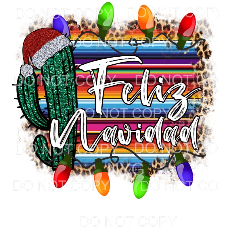Feliz Navidad Cactus Searpe Leopard Christmas Lights #190