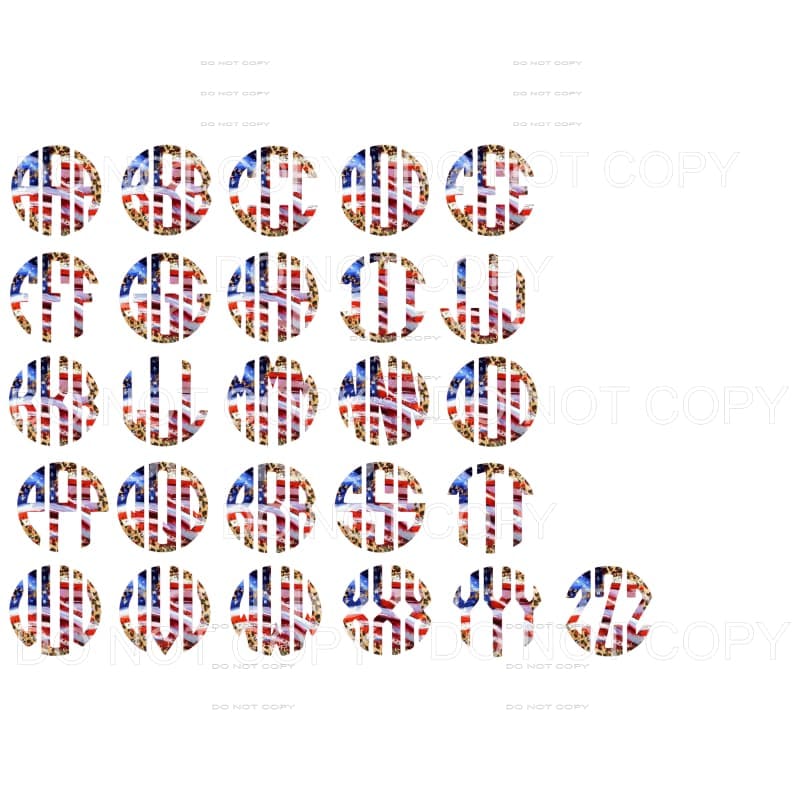 Flag # 4 monogram letters put letters in notes please