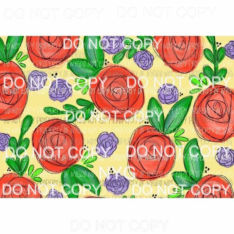 Flower Sheet #4 Sublimation transfers 13 x 9 inches Heat Transfer