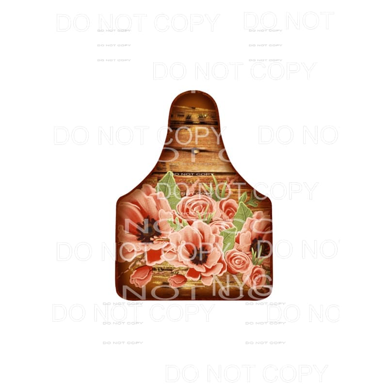 Flowers Wood Leopard Cow Tag #2055 Sublimation transfers -