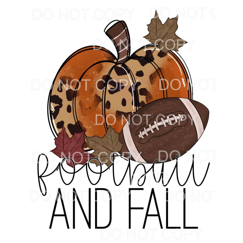 Football And Fall Orange Leopard Pumpkin Leaves #506