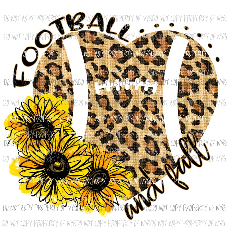 football and fall sunflower Sublimation transfers Heat Transfer
