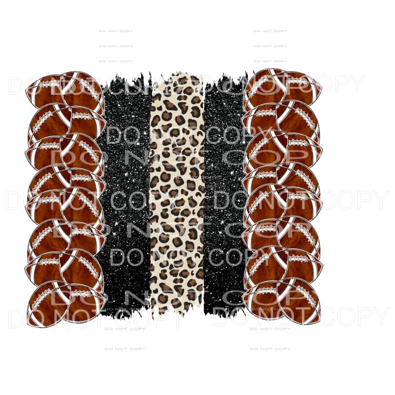 Football Leopard Black Glitter Brusk Strokes #754
