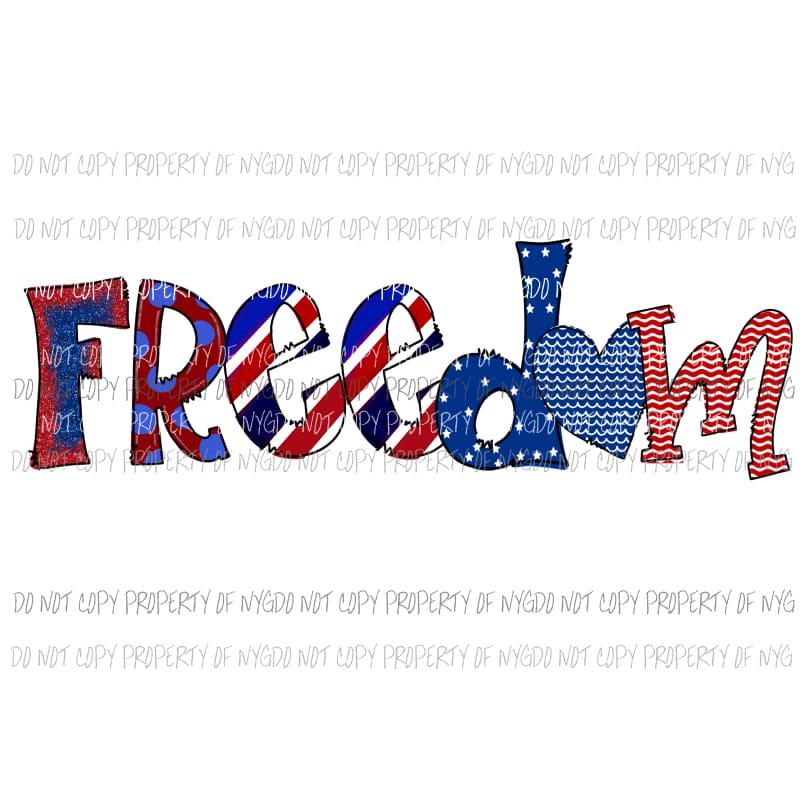 Freedom # 5 Sublimation transfers usa 4th of july america memorial labor day Heat Transfer