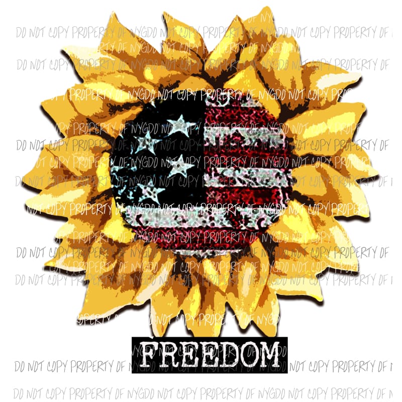 Freedom Sunflower Sublimation transfers Heat Transfer