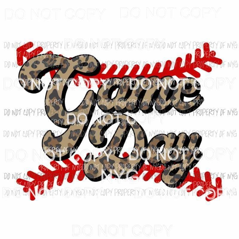 Game Day Baseball leopard Sublimation transfers Heat Transfer