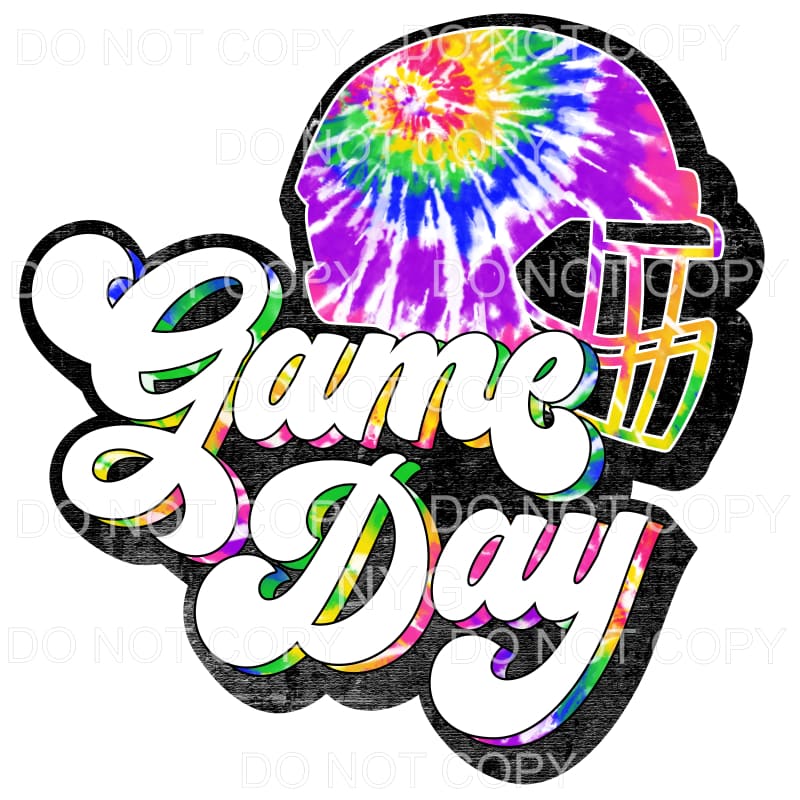 Game Day Helmet Tie Dye Retro Sublimation transfers - Heat
