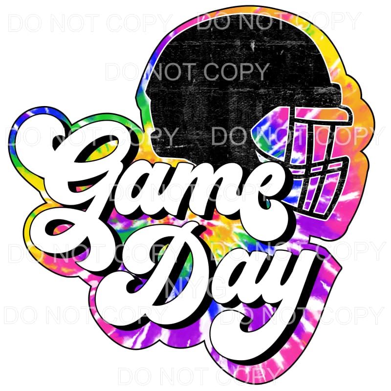 Game Day Helmet Tie Dye Sublimation transfers - Heat