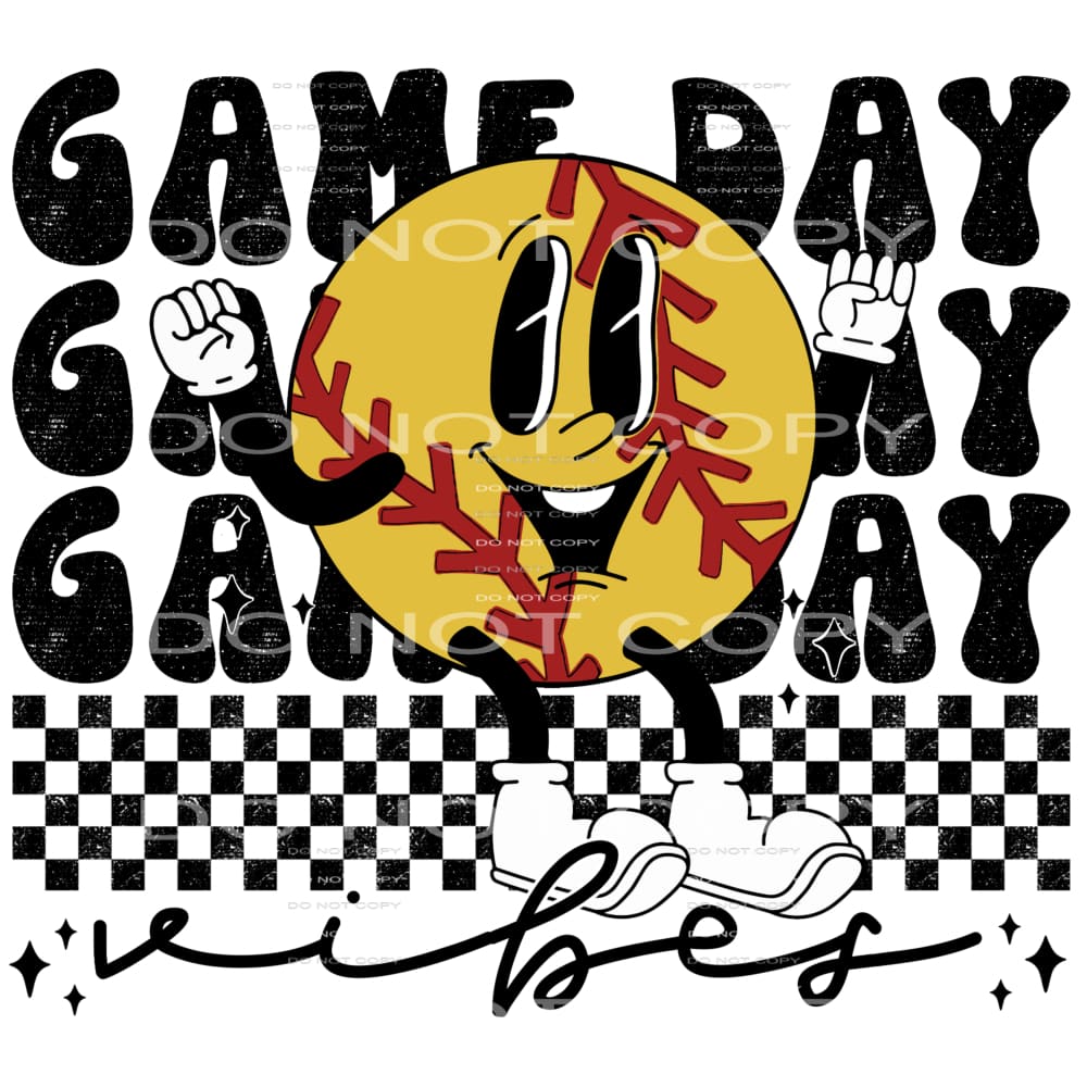 gameday vibes softball #7810 Sublimation transfers - Heat