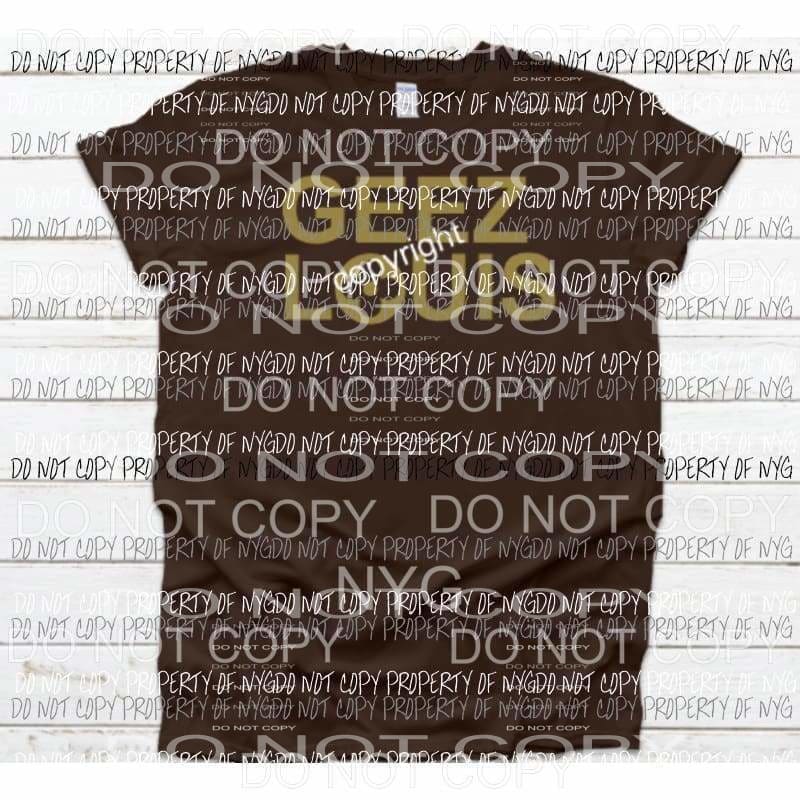 Geez Louis Vegas Gold (Tan in color) SCREEN PRINT adult 13x9 inches Heat Transfer
