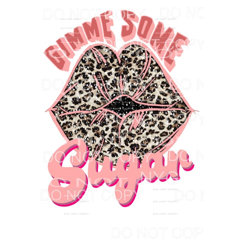 Gimme some sugar lips # 1 leopard Sublimation transfers -
