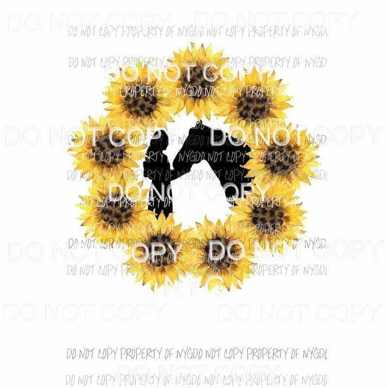 Girl and Horse Sunflower circle #1 Sublimation transfers Heat Transfer