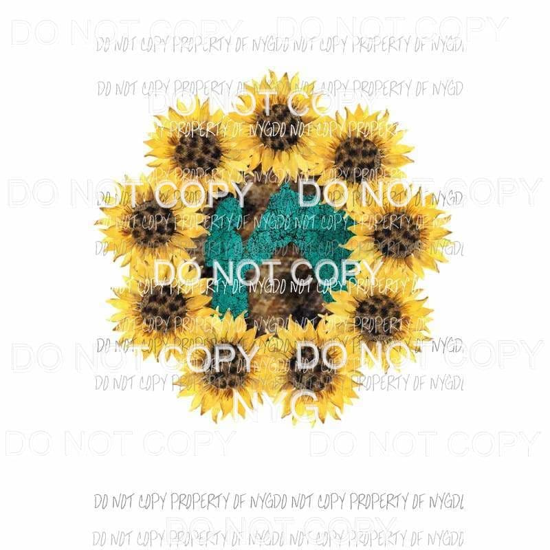 Girl and Horse Sunflower circle #2 Sublimation transfers Heat Transfer