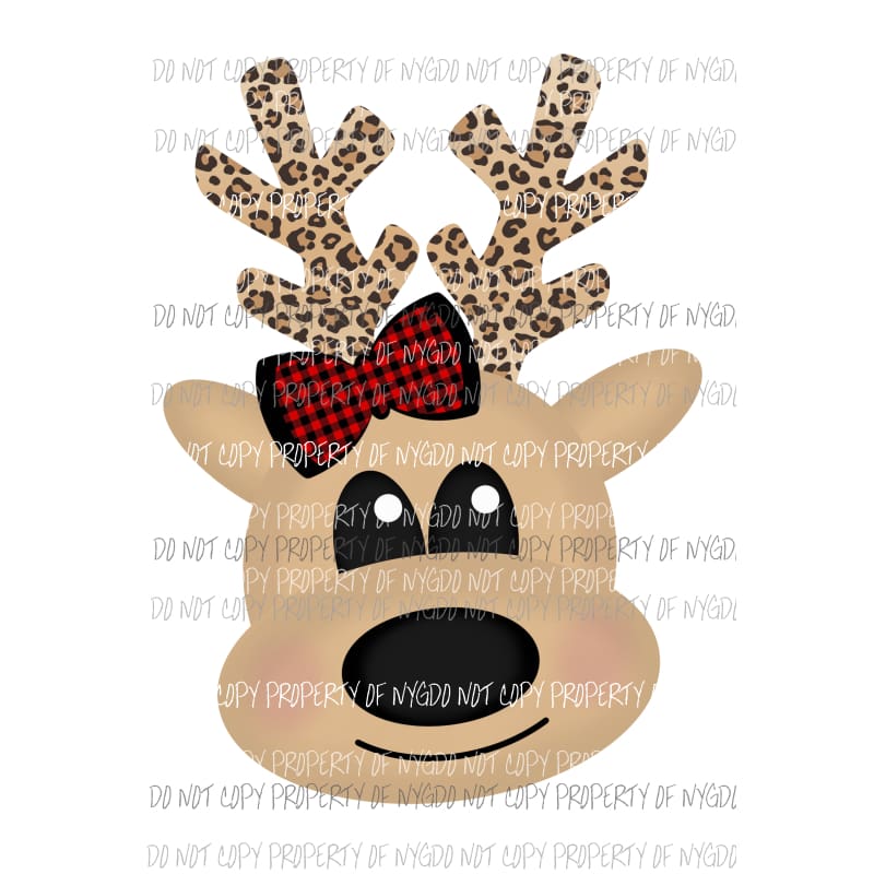 Girl Reindeer # 3 Christmas Sublimation transfers Heat Transfer