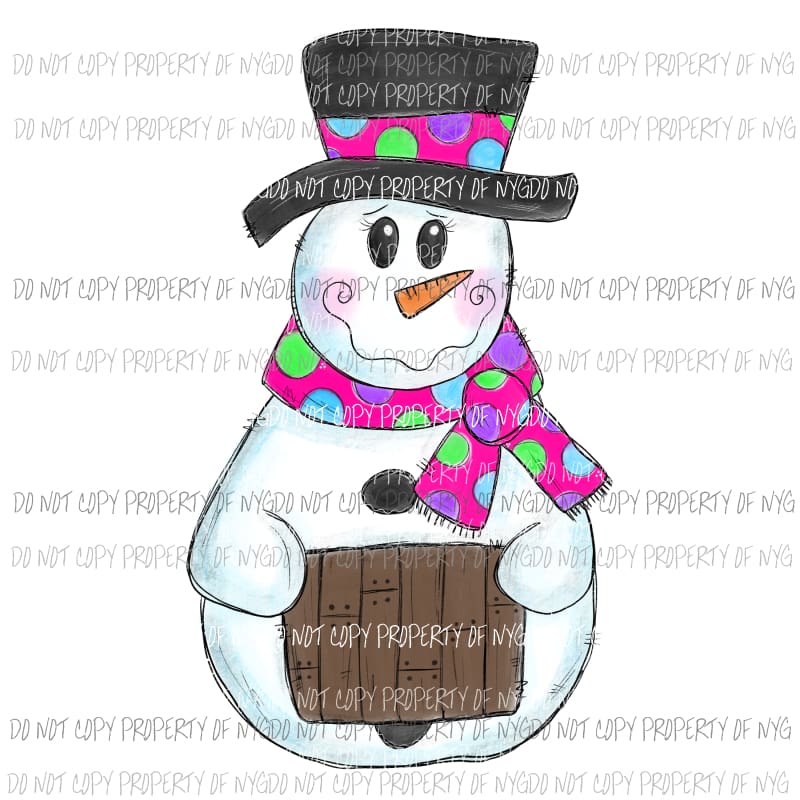 Girly Snowman Pink Polka Dots # 1 Sublimation transfers Heat Transfer