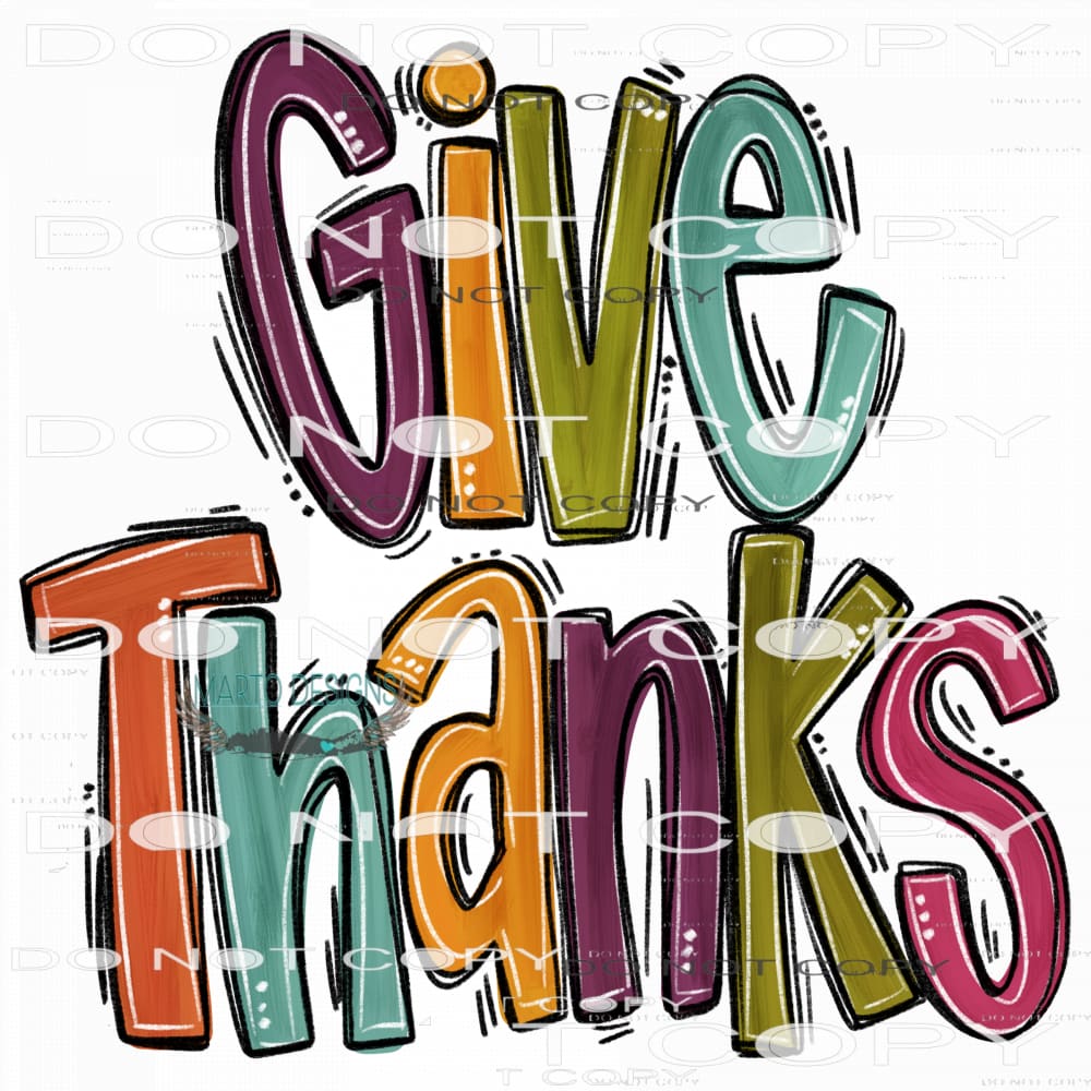 Give Thanks #7602 Sublimation transfers - Heat Transfer