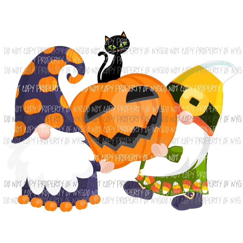 gnomes carrying pumpkin Sublimation transfers Heat Transfer