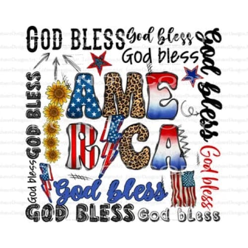 God bless America #7171 Sublimation transfers - Heat