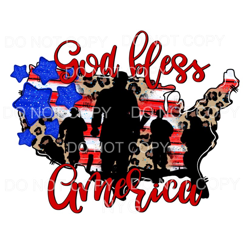 God Bless America Soldiers USA 4th of July #2 Sublimation