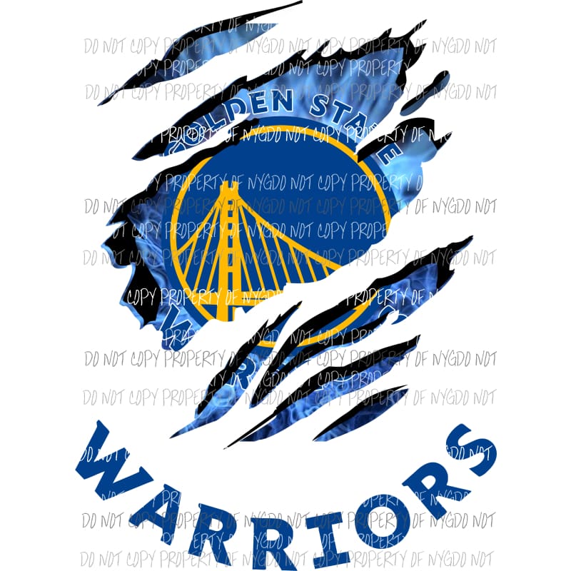 Golden State Warriors ripped design Sublimation transfers Heat Transfer
