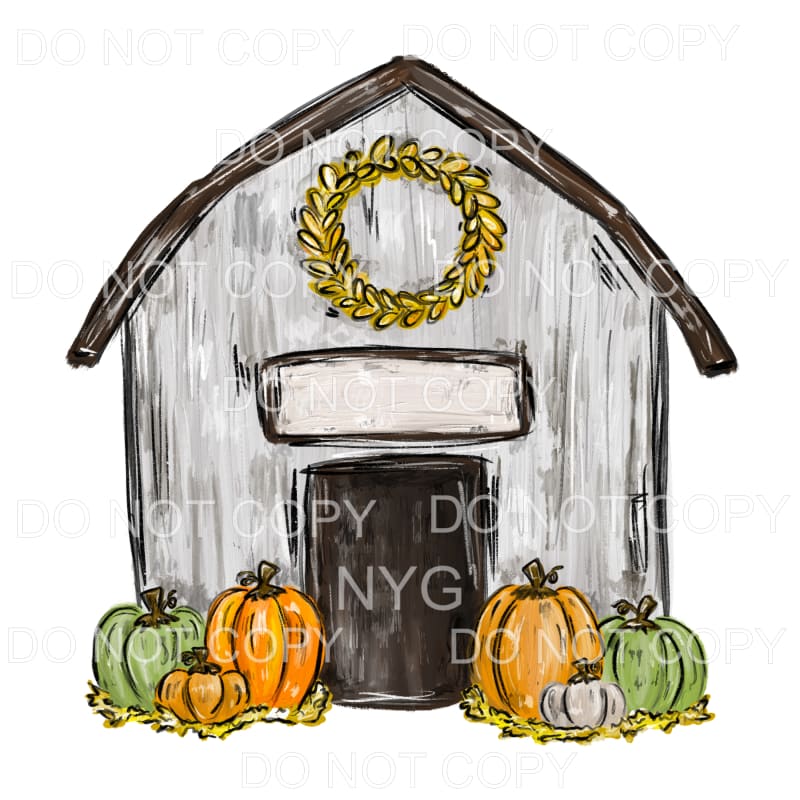 Gray Barn Pumpkins Fall Colors #820 Sublimation transfers -
