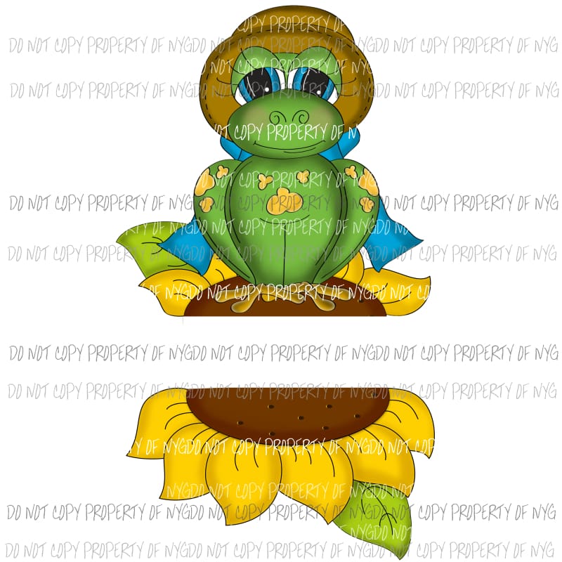 Green Flag sitting on a sunflower banner Sublimation transfers Heat Transfer