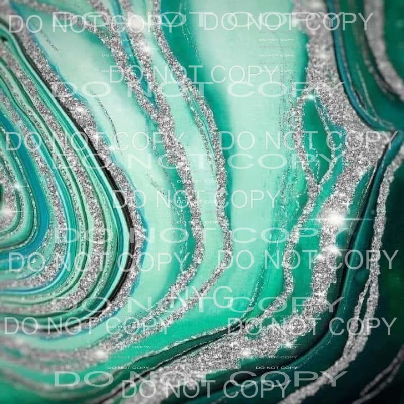 Green Silver Marble Background Sheet #1845 Sublimation