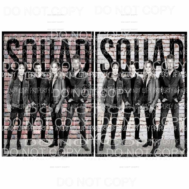 Greys Squad White Brick Sublimation transfers Heat Transfer
