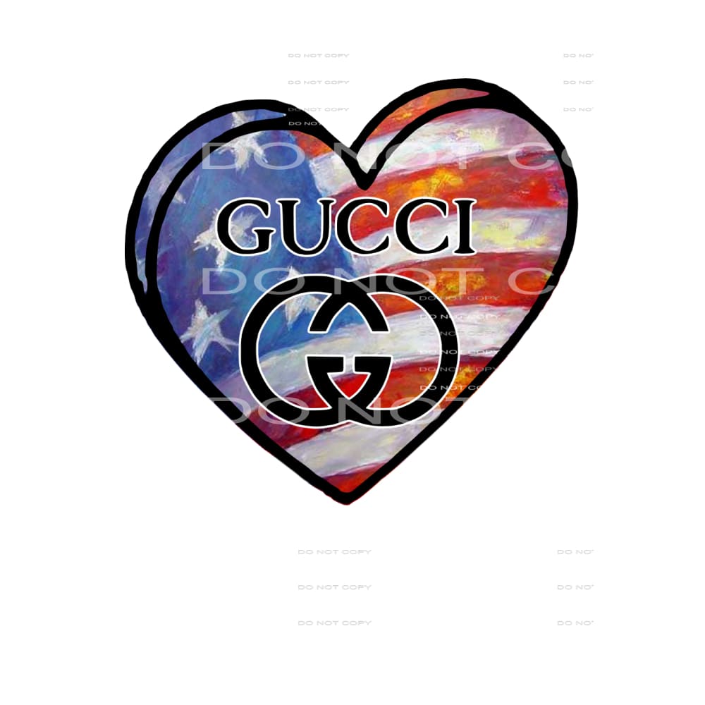 Gucci American Flag heart # 12115 Sublimation transfers -