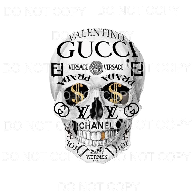 Gucci Chanel Dior LV Versace Skull #1 Sublimation transfers