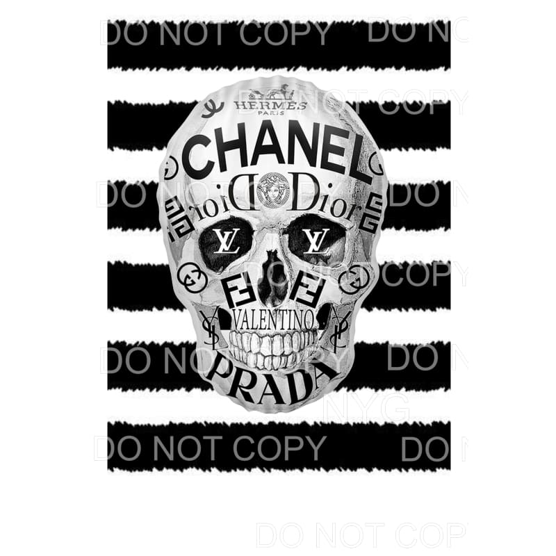 Gucci Chanel Dior LV Versace Skull #3 Sublimation transfers
