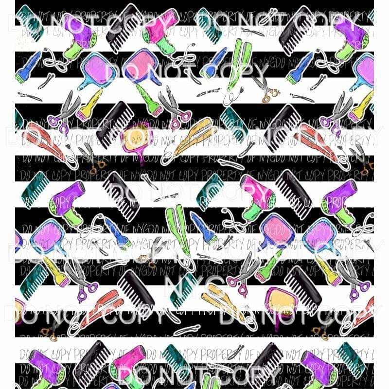 Hair Stylist Background #2 Sublimation transfers 13 x 9 inches Heat Transfer