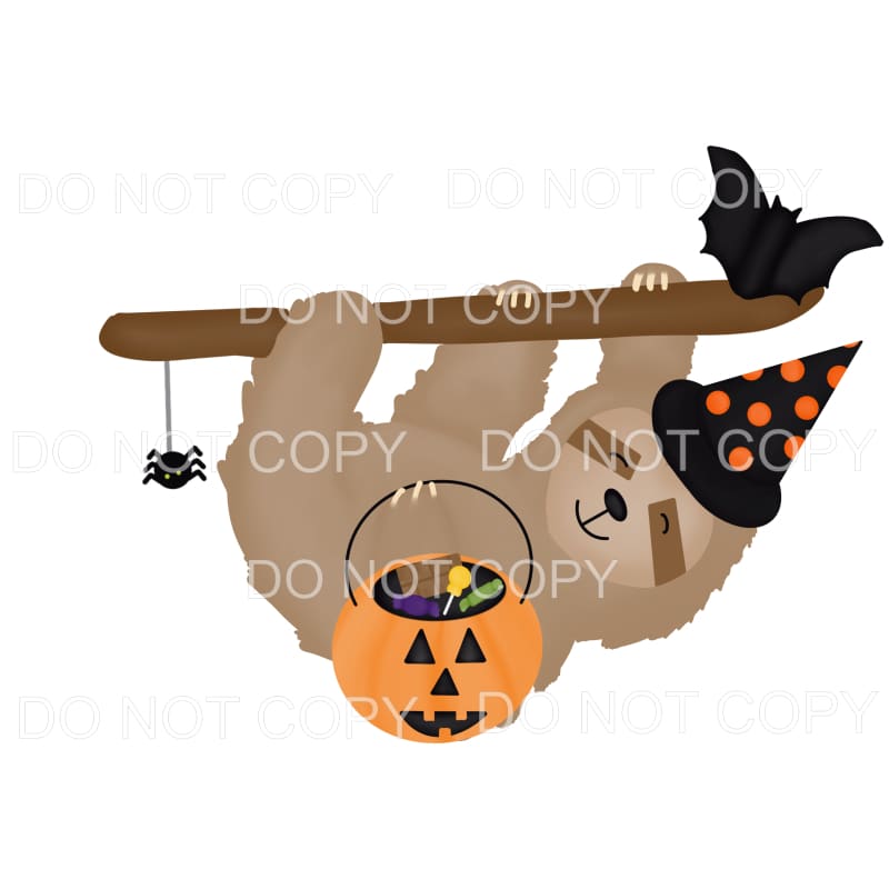 Halloween Sloth Pumpkin Bat Sublimation transfers - Heat