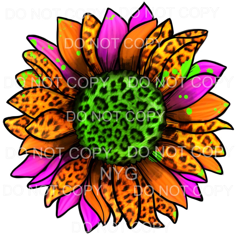 Halloween Sunflower Purple Orange Green Leopard #2094