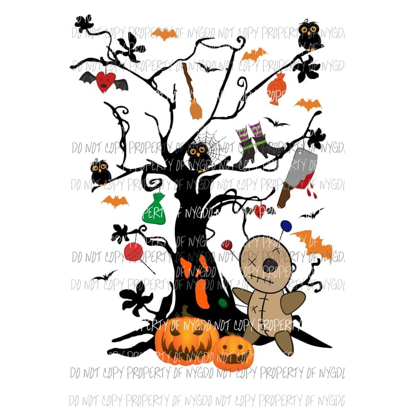 Halloween tree Trick or treat Sublimation transfers Heat Transfer