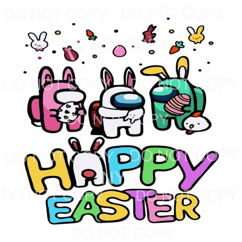 Happy Easter Among Us Pastels Sublimation transfers - Heat